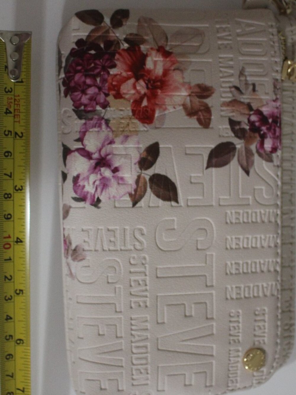 Steve Madden BTRELL Bone Embossed Logo Wristlet with Tags